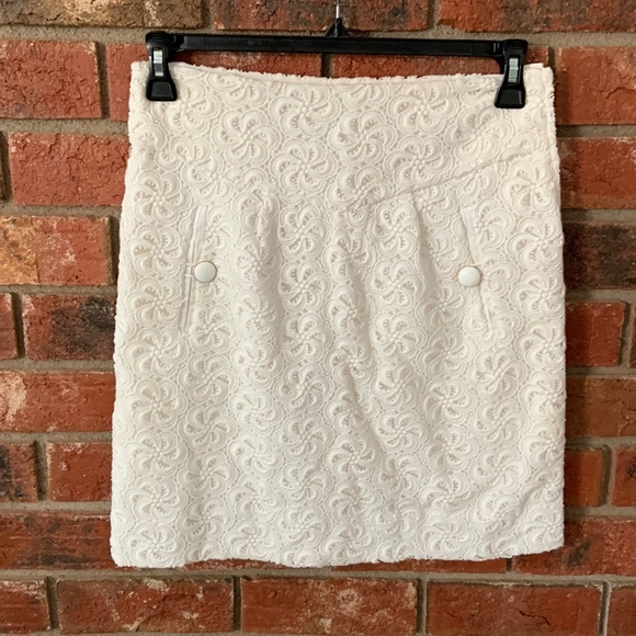 leifsdottir Dresses & Skirts - Leifsdottir Anthropologie Cream Lace Brocade Pencil Skirt